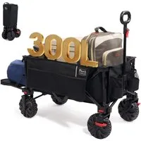 TIMBER RIDGE Bollerwagen XXXL faltbare Bollerwagen mit 300L Langer (1-tlg), mit 500D Oxford-Stoff und Netz-Boden, für alle Gelände