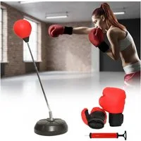 Melko Standboxsack Melko Standboxsack Erwachsene Boxsack höhenverstellbar Boxbirne (Set, mit Boxhandschuhe und Luftpumpe), höhenverstellbar