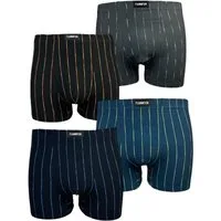 Toker Collection® Boxershorts Herren Boxershort 4 Stück mit Streifen (Packung, 4er Pack) mit Logo auf dem Taillenbund