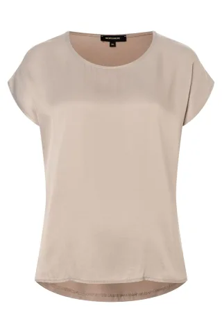 MORE & MORE - Shirt mit Satinfront beige - Gr. - 46