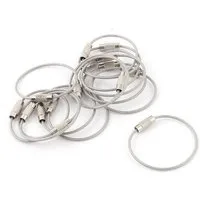 BAYLI Schlüsselanhänger Set 20er Set Schlüsselringe aus Drahtseil [15,5cm Lang - Ø 50mm] - 1,53mm