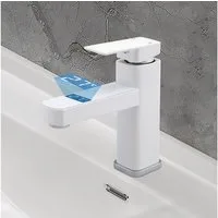 HS.SUPPLY Badarmatur Digitaler Wasserhahn mit Temperaturanzeige (Komplettset, Wasserhahn) internes Wasserkraftwerk, Touch, Temperaturanzeige, etc.