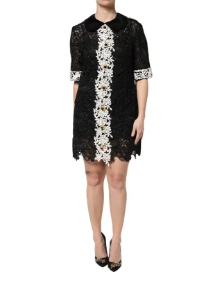 Spitzen-Minikleid mit floralen Verzierungen