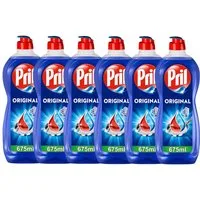 PRIL Original 6x 675ml Geschirrspülmittel (Spar-Pack, [6-St. mit höchster Fettlösekraft für sauberes Geschirr auch in kaltem Wasser)