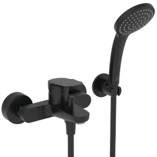 Ideal Standard Badearmatur Aufputz Ceralife O mit Handbrause-Set Silk Black, BE115XG BE115XG