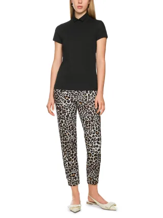Marc Cain Additions - T-Shirt mit geschlitztem Mock-Neck black - Gr. - 34
