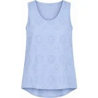 ITALY VIBES Shirttop - ärmelloses Boho Lochstickerei Top für Damen ONE SIZE / passend für Größe M - XL