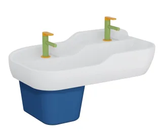 VitrA Sento Kids Reihenwaschtisch 85 cm ohne Überlaufloch Weiß Hochglanz,7351B003-1739 7351B003-1739
