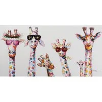 ArtUniverse Gemälde Kuriose Giraffenfamilie 50x100 cm, Tiermotiv