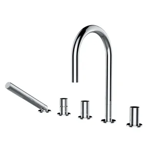 LAUFEN 5-Loch Wannenfüllkombination Kartell LAUFEN Festauslauf Ausladung 173 mm ohne Armaturenplatte H3223350042821
