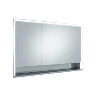 Keuco Royal Lumos Spiegelschrank 14315171304 1200 x 735 x 165 mm, Wandeinbau, silber-eloxiert, Spiegelheizung, 3 kurze Türen