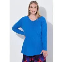 MIAMODA Longsleeve Langarmshirt oversized V-Ausschnitt