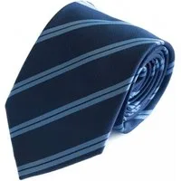 Fabio Farini Krawatte gestreifte Herren Krawatte - Tie mit Streifen in 6cm oder 8cm Breite (ohne Box, 1-St., Gestreift) Breit (8cm), Navyblau/Tiefblau