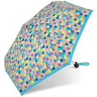 HAPPY RAIN Langregenschirm Benetton Ultra Mini Flat Manuell blooming dots blue, Windproof