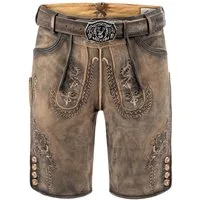 FUCHS Trachtenlederhose Trachtenlederhose Herren kurz Stein Echtleder Antik Wiesn (1-tlg)