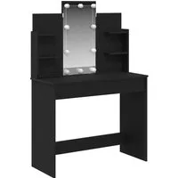 vidaXL Schminktisch Schminktisch Schwarz Eichen-Optik 96 x 39 x 142 cm (1-St)