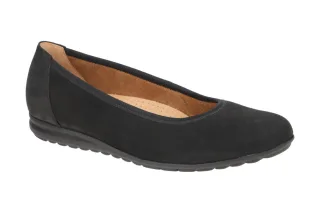 Gabor 72.620.47 Damen Ballerinas Schwarz - schwarz Echtleder Keilabsatz