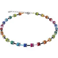 COEUR DE LION Collier Edelstahl Classic Polaris und Classic Pastel Würfelkette, Made in Germany - mit Polaris, Strassstein