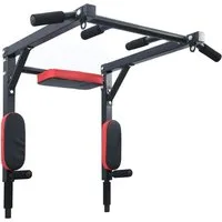 vidaXL Kletter-Trainingsgerät Klimmzug- und Dip-Station Schwarz und Rot 89 x 59 x 70 cm