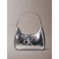 Calvin Klein Schultertasche BOLD CK METALLIC SHOULDER BAG, Dmaen Tragetasche, Handtasche, Abendtasche mit CK-Logoprägung