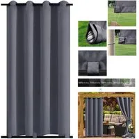 BTTO V&G Schiebegardine Vorhang Wasserdicht & Winddicht, 4 Farben, 6 Größe,Blickdicht (1 St), Vorhänge Wärme Licht Blockierung Outdoorgardine für Balkon Terrasse