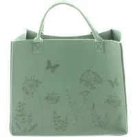 Dekoleidenschaft Einkaufsshopper "Blumenwiese" aus Filz in grün, große Einkaufstasche, Filztasche, Tasche, Shopper, Tragetasche, Filzbeutel, Einkaufsbeutel, Shopping Bag
