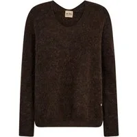 Mos Mosh Strickpullover MOS MOSH Pullover THORA mit Alpaka - Braun