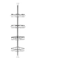 JEOBEST Duschablage Duschregal Edelstahl, Duschregal Teleskop Duschregal, Eckregal Bad, Höhenverstellbar 110-280cm