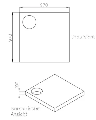 Neuesbad Wannenträger für Hoesch Muna 100x100x3 SD 26158