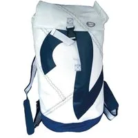 Trend Marine Reiserucksack Sea Duffle Seesack, Weiß/Marineblau aus Segeltuch