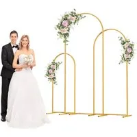 Rutaqian Rosenbogen 3 Stück Metall Dekofigur Bogenständer Set, Gewölbt,115, 156 und 185 cm 1 Set, Rankgitter Rosenhilfe für Hochzeiten Party und Gartendekorationen