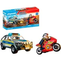 Playmobil® Verfolgungsjagd mit Polizei Pick-Up (71875), Action Heroes Konstruktions-Spielset, (39 St), mit Licht und Sound, Made in Europe