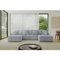 ALTDECOR Wohnlandschaft LONLI-U, Couch mit Schlaffunktion, Stauraum Wohnlandschaft Funktionsecke, Corner Sofa Bett Eckcouch Couch U-Form Schlafcouch Ausziehbar
