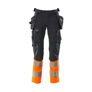 MASCOT Herren Hose mit Hängetaschen ACCELERATE SAFE Schwarzblau / Hi-vis Orange 49 - 19131-711-01014-82C49