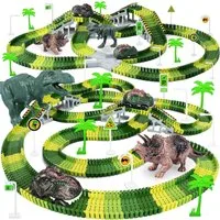 Athlix Autorennbahn Dinosaurier Rennstrecke Spielzeug elektrisch Straßenrennen flexibel