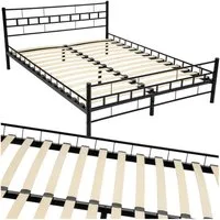 tectake Bettgestell Metallbett, robustes Stahlgestell