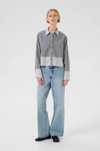 Langarm - Hemd KBBeatrice Casual fit blue white