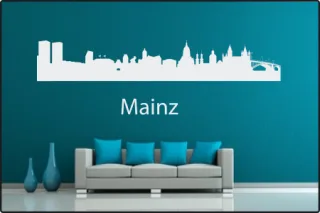 Wandtattoo "Stadt Skyline Städteskyline Silhouette MAINZ"