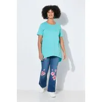 Angel of Style T-Shirt Longshirt Rundhals Halbarm gerundeter Saum