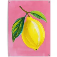 Reinders! Poster Lemon on Pink, Garten - Zitrone - Gelb - Leinwand - Essen und Trinken - 60x80 cm
