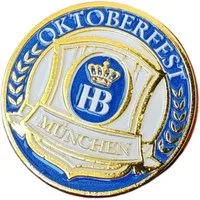 Hofbräuhaus München Anstecknadel HB Pin „Tradition“ – Metall-Anstecker mit Emaille-Veredelung, Ø 3,5 cm, Butterflyverschluß