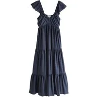 Next Midikleid Midikleid aus Jersey mit V-Ausschnitt (1-tlg)