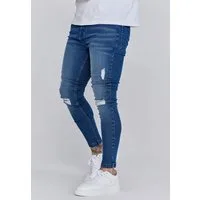 Siksilk Skinny-fit-Jeans SikSilk Herren Blaue Distressed Skinny Jeans