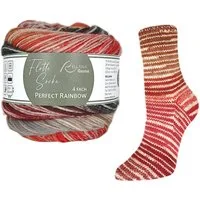 Rellana Flotte Socke 4-fach Pairfect Rainbow, Sockenwolle mit Farbverlauf Häkelwolle, 420 m (zwei gleiche Socken stricken, Strumpfwolle, Sockengarn, 4-fädig), 75% Wolle, 25% Polyamid