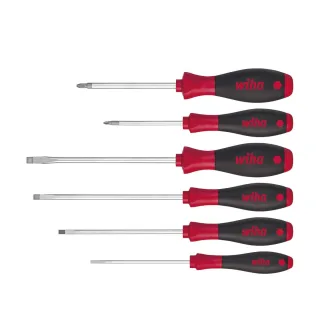 Wiha Schraubendreher Set SoftFinish Schlitz, Pozidriv 6-teilges Set - 07153