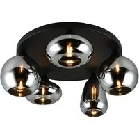 TRIO Leuchten LED Deckenleuchte mit 5 verschiedenen Glaskugeln Ø 63,5cm, Dimmfunktion, LED wechselbar, Warmweiß, ausgefallene große Deckenlampe Wohnzimmer mit dimmbaren Leuchtmitteln