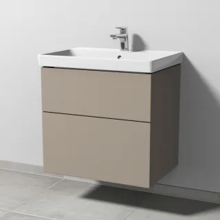 Sanipa 3way Waschtischunterbau zu Villeroy & Boch Avento Waschtisch mit 2 Auszügen, Sandgrau-Matt SF62267