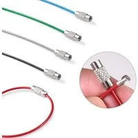 WEBBOMB Schlüsselanhänger Set 5x Drahtringe Schlüsselringe aus Drahtseil 1,5x 150mm Edelstahl Ø45mm