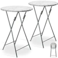 Casaria Stehtisch (2-St), 2x Klappbar 110cm Hoch Rund 60cm Garten Camping Bistrotisch