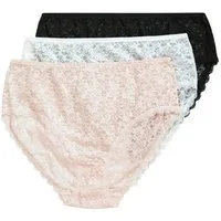 Ulla Popken Midislip TruYou Midislips 3er-Pack transparente Spitze